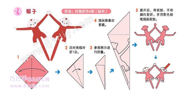 动物剪纸——猴子