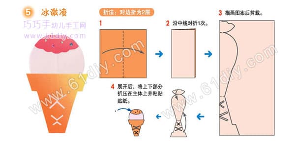 冰激凌剪纸教程