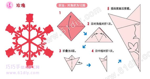 玫瑰花剪纸