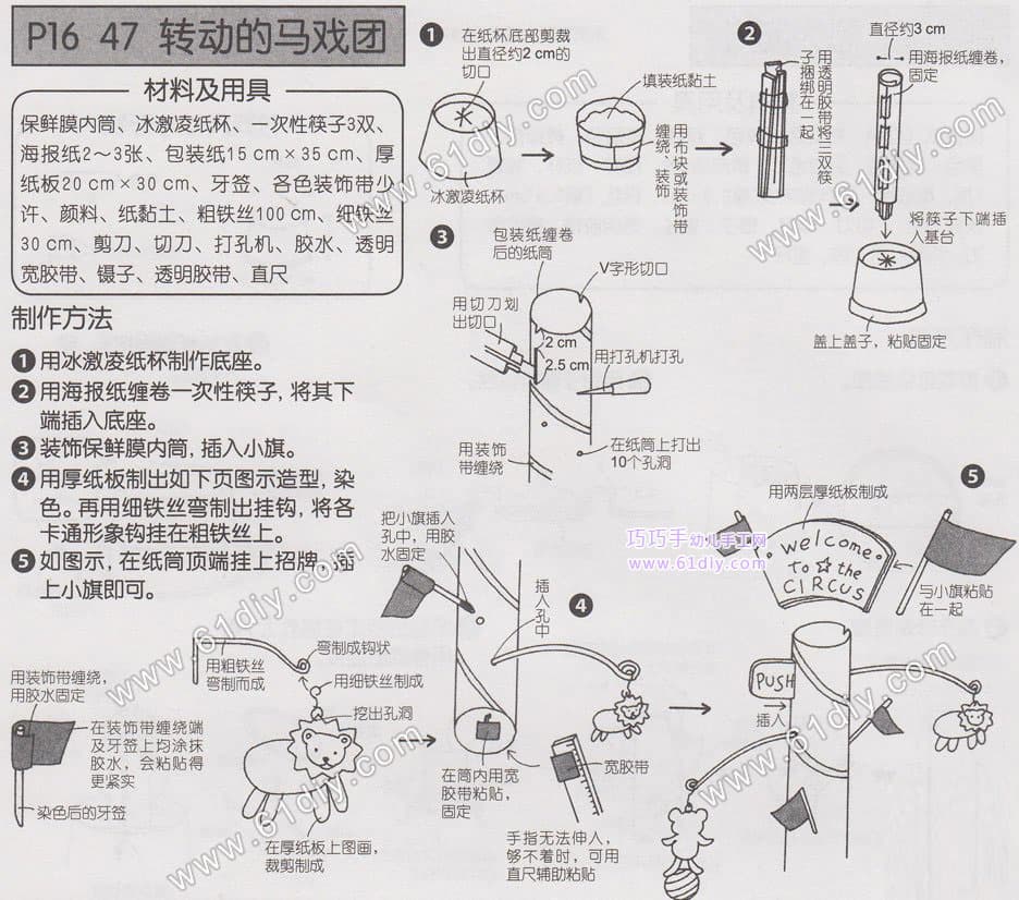 玩具DIY——会转动的马戏团