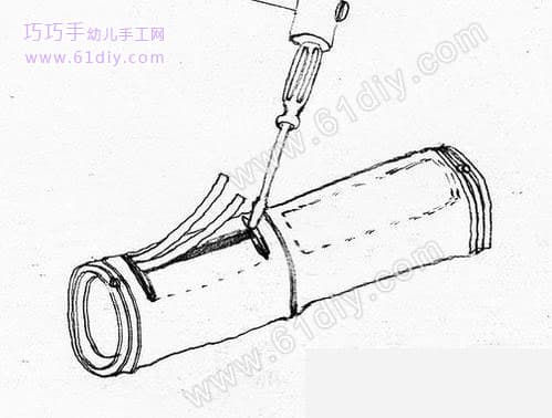 悬挂式竹筒花盆DIY