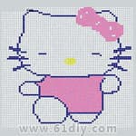 毛衣编织卡通图案——HELLO KITTY