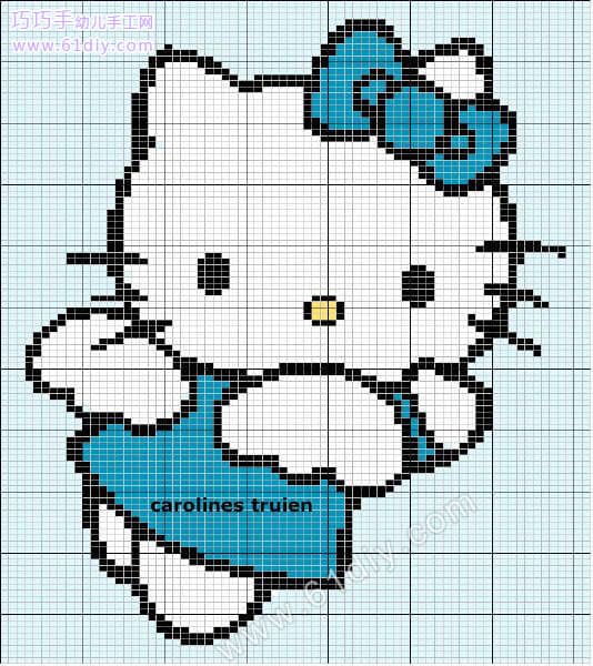 毛衣编织卡通图案——HELLO KITTY3