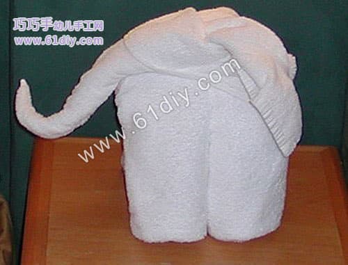 毛巾手工折叠大象图解