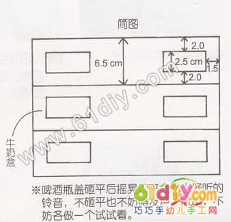 牛奶盒瓶盖制作铃鼓