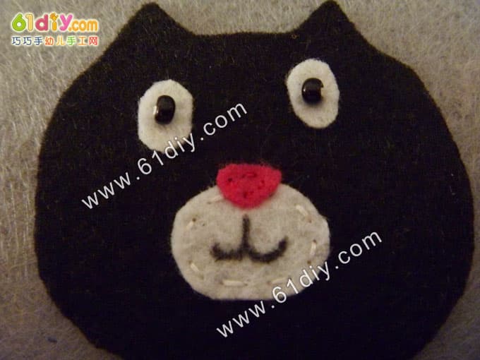 不织布小猫手工制作图解