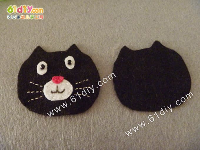 不织布小猫手工制作图解