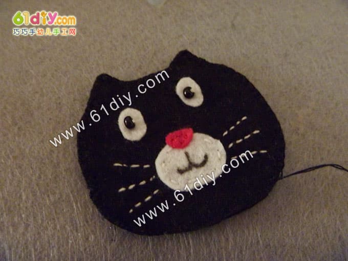 不织布小猫手工制作图解