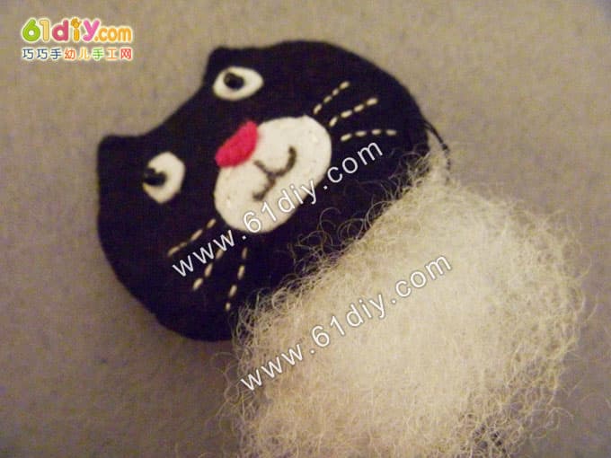 不织布小猫手工制作图解_拼布布艺_巧巧手幼儿手工网