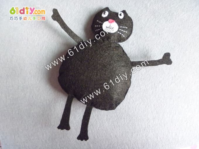 不织布小猫手工制作图解