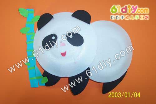 纸盘熊猫手工制作