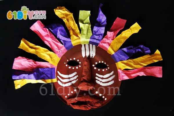 纸盘手工制作非洲人面具African Paper Plate Mask