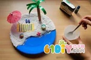 迷你沙滩（纸盘手工）Mini Beach craft