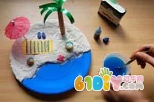 迷你沙滩（纸盘手工）Mini Beach craft