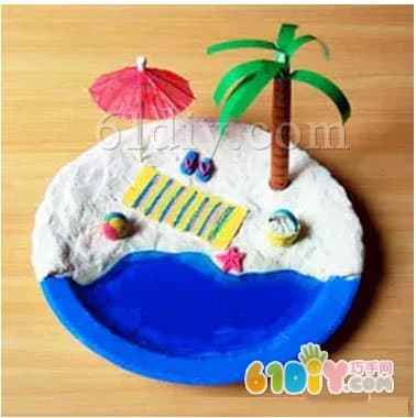 迷你沙滩（纸盘手工）Mini Beach craft