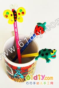 卡通笔套手工制作Clay Pencil Pals