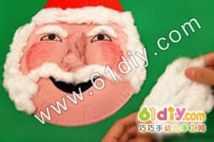 纸盘圣诞老人面具