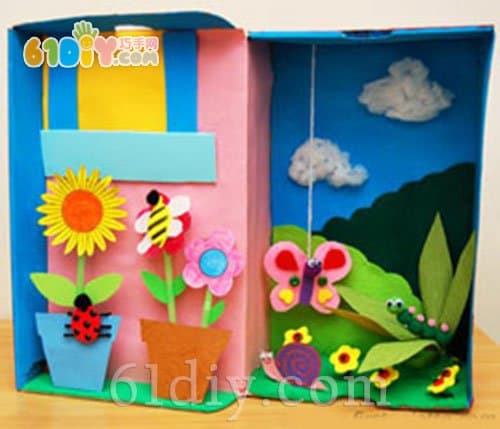 纸盒立体花园手工制作Garden Diorama