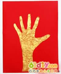 硬币手印树制作图解