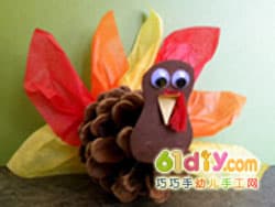 松果火鸡手工制作turkey craft