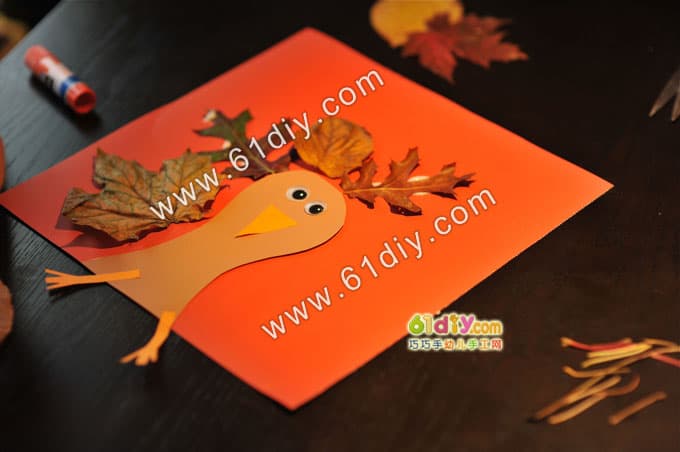 树叶火鸡手工制作turkey craft