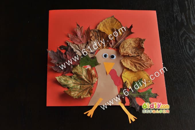 树叶火鸡手工制作turkey craft