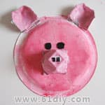 纸盘蛋托小猪手工制作Paper Plate Pig Craft