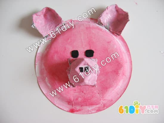 纸盘蛋托小猪手工制作Paper Plate Pig Craft