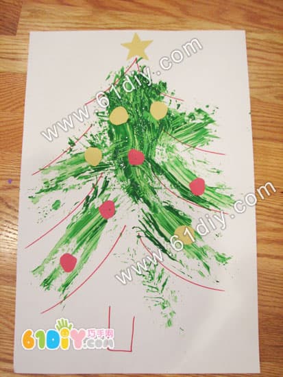 树枝画圣诞树的画法
