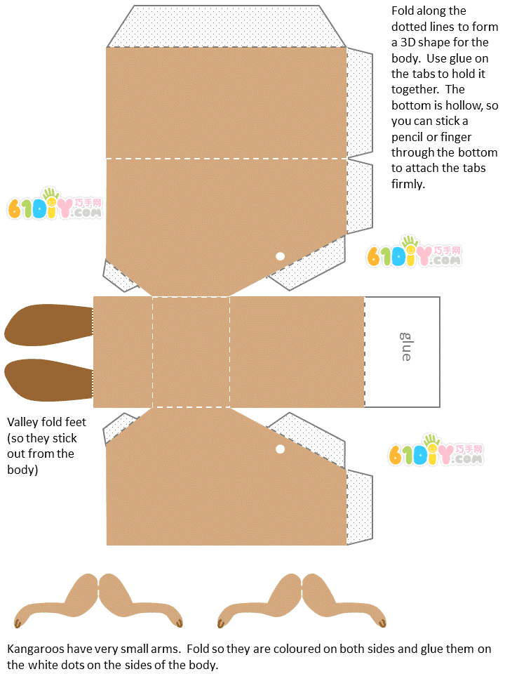 立体袋鼠制作教程