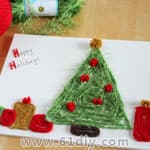 毛线制作圣诞树卡