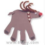 手印手工——圣诞驯鹿