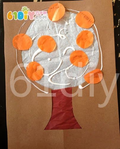 儿童手工贴画——秋天的树