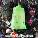 纸杯圣诞铃铛挂饰制作