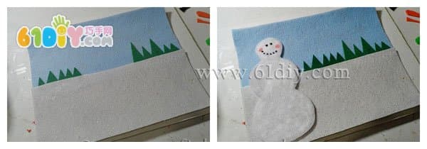 不织布雪人贴画