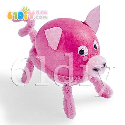 蛋壳手工：小猪