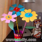 图形拼贴花朵手工