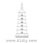 中国古塔简笔画