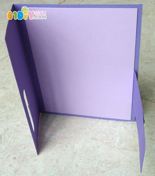 紫色风贺卡制作