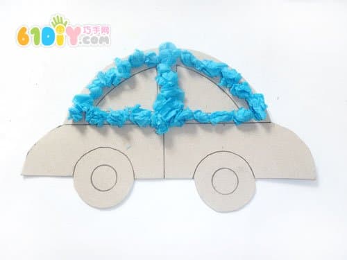 搓纸手工--小汽车_精彩贴画_61DIY巧巧手幼儿