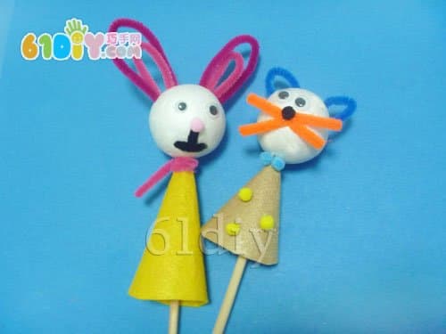 泡沫球小兔玩偶手工制作教程