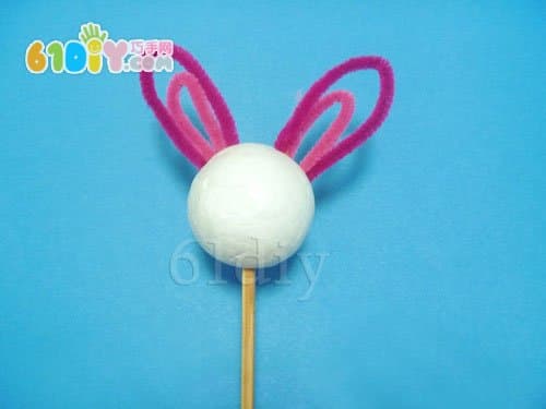 泡沫球小兔玩偶手工制作教程
