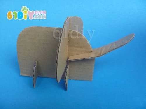 硬纸板制作立体大象