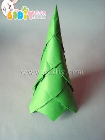 立体折纸圣诞树手工_树木折纸_巧巧手幼儿手