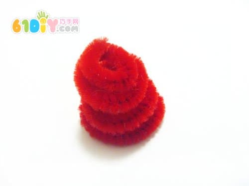 毛根手工制作立体的圣诞老人