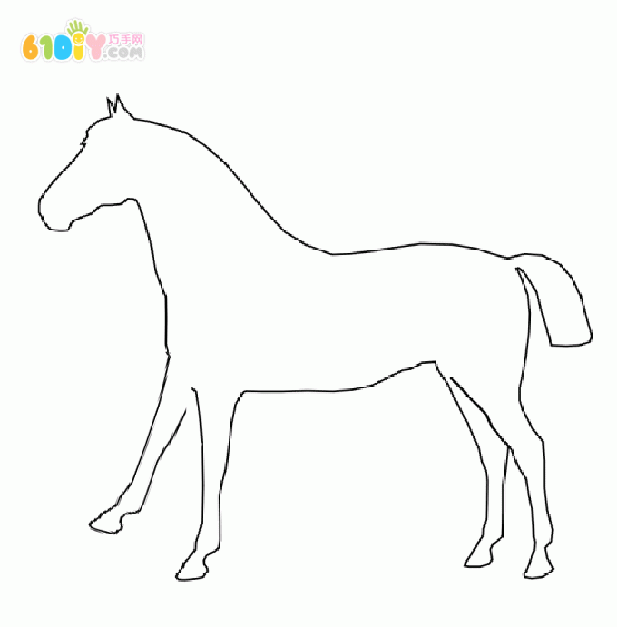 动物贴画——新年小马撕纸贴画手工