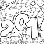 儿童2014新年填色图