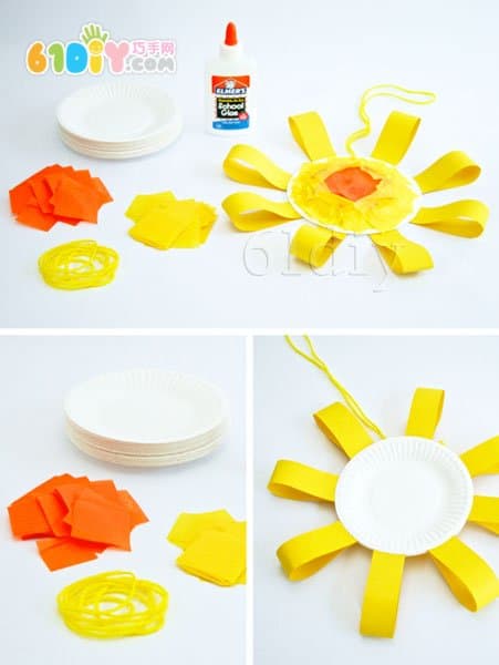怎样用纸盘制作太阳