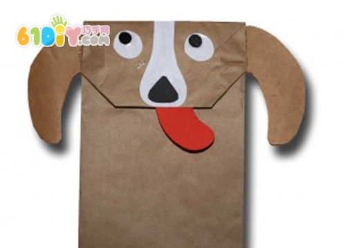 怎样用纸袋制作小狗手偶玩具