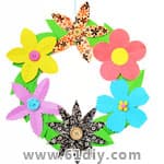 春天制作美丽的花环